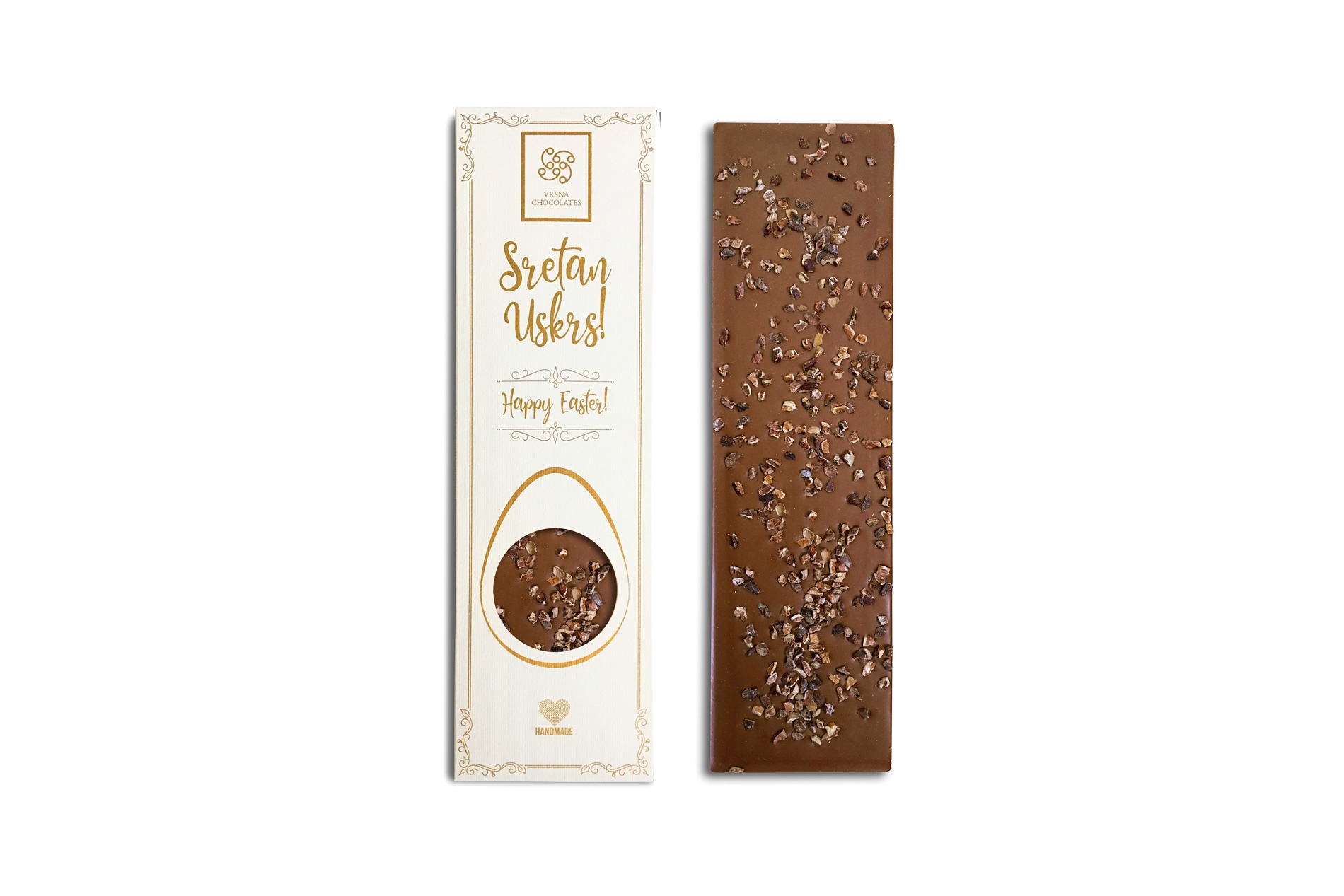 Happy Easter Milk Cocoa Nibs Bar 100g